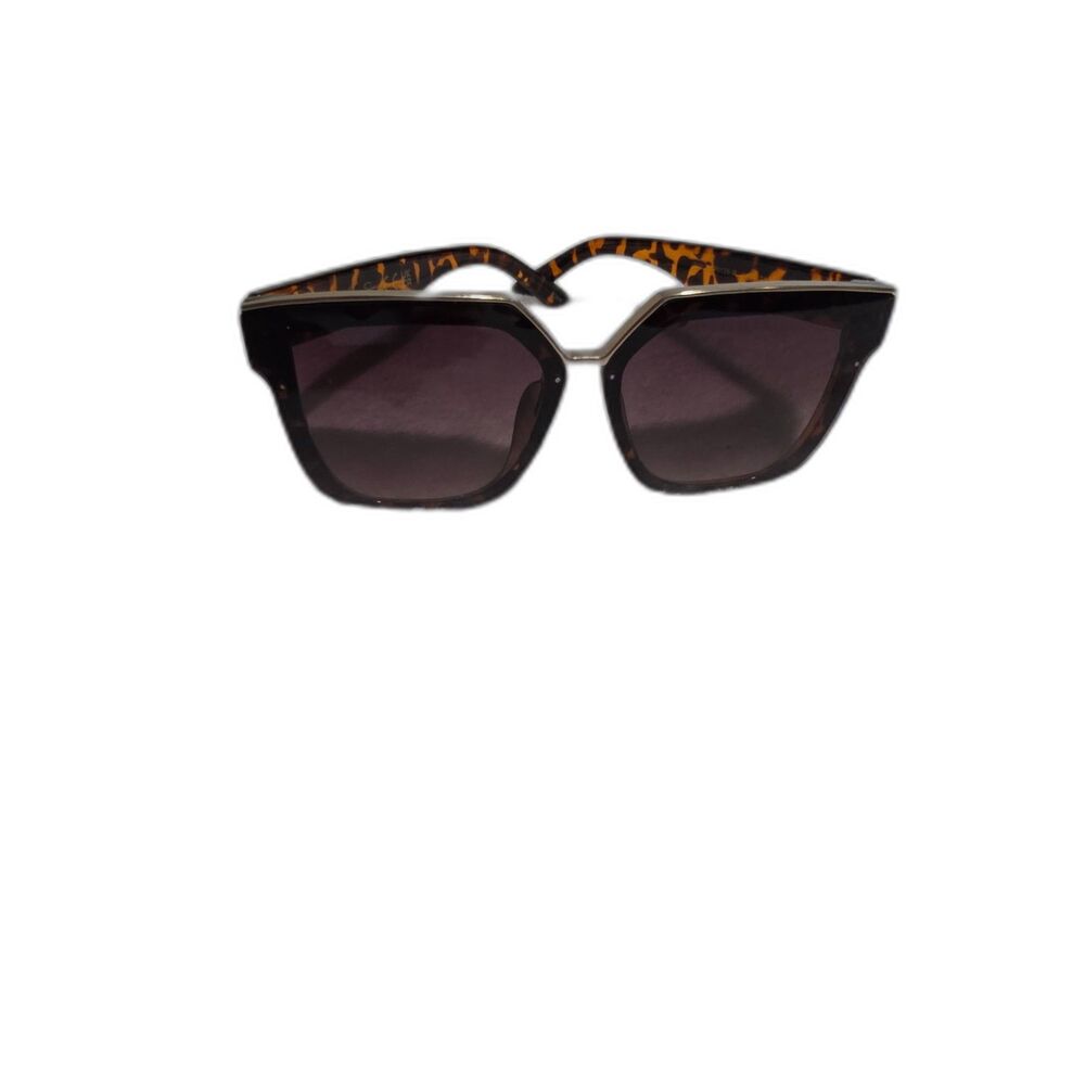 Jessica Simpson Oversized Square Sunglasses Tortoise Brown Gold Tone Women